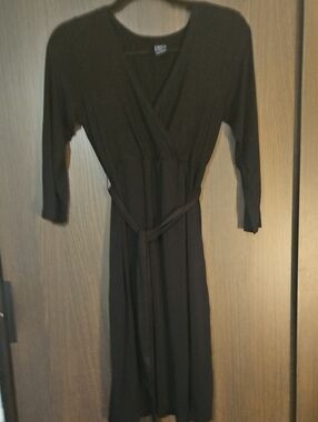 136. GAP Black Midi Dress with Waist Tie
